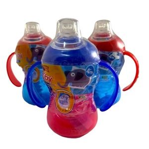 Nuby 1st Sipeez Grip N Sip Handled Sippy Cup  3pk Blue And Red